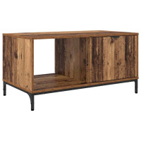 Produktbild för Kaffeebord med låda Gammalt trä 90 x 49 x 46 cm Konstruerat trä