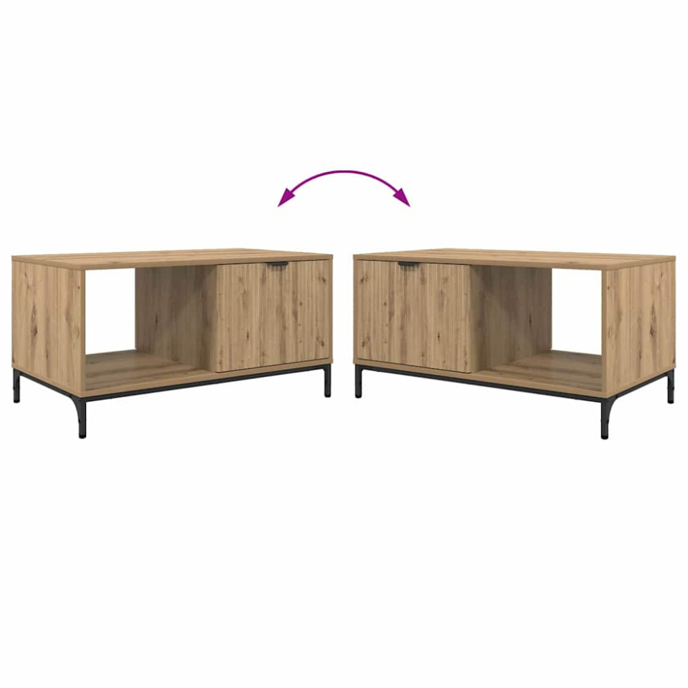 Produktbild för Kaffeebord med låda Artisan Ek 90 x 49 x 46 cm Konstruerat trä