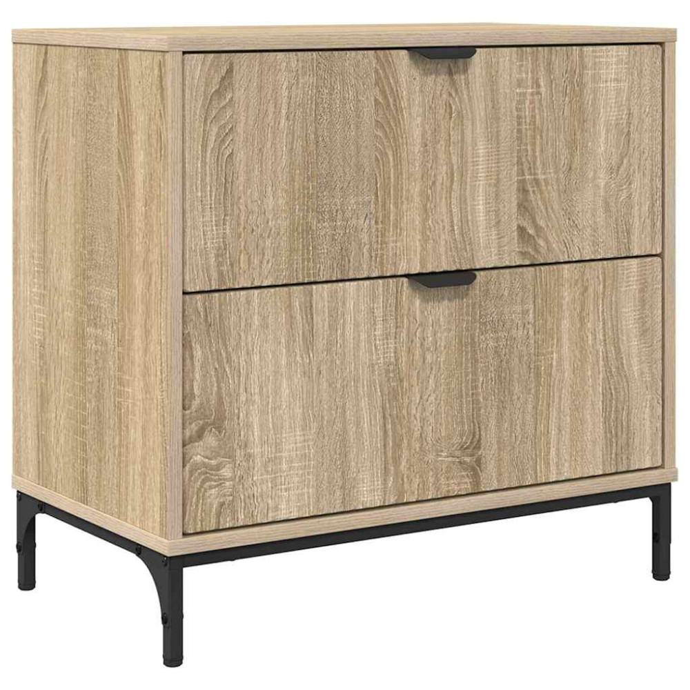 Produktbild för Sängbord med låda Sonoma ek 63.5 x 36 x 61 cm Konstruerat trä