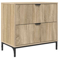 Produktbild för Sängbord med låda Sonoma ek 63.5 x 36 x 61 cm Konstruerat trä