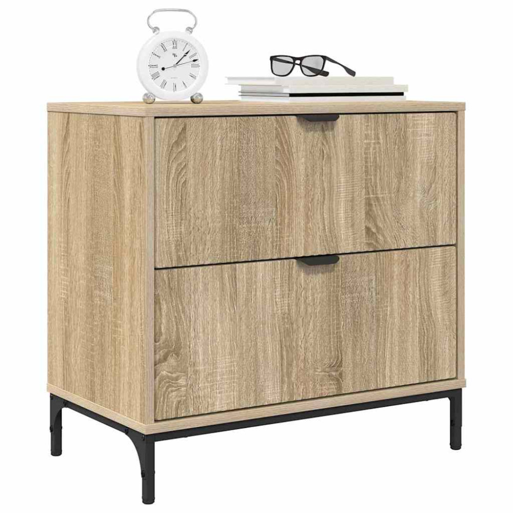 Produktbild för Sängbord med låda Sonoma ek 63.5 x 36 x 61 cm Konstruerat trä