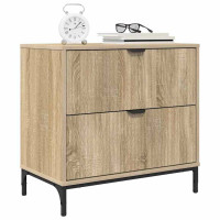 Produktbild för Sängbord med låda Sonoma ek 63.5 x 36 x 61 cm Konstruerat trä