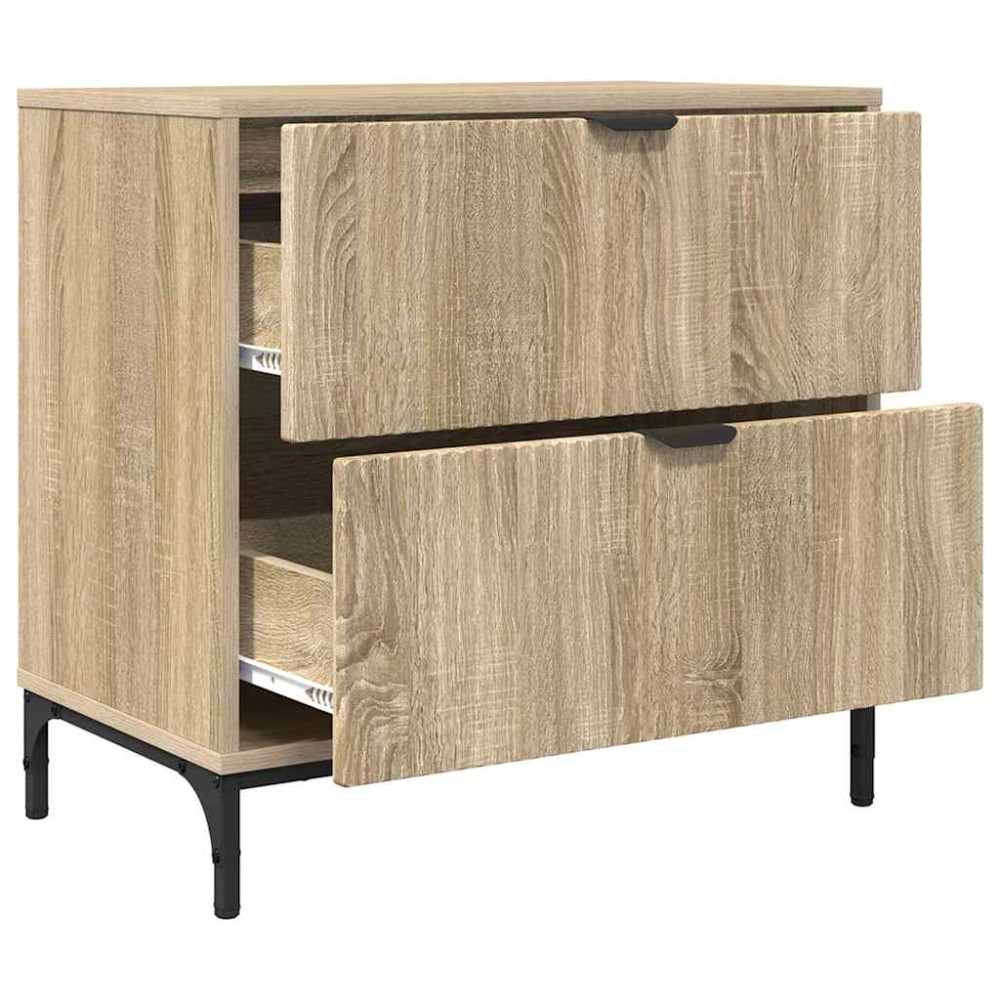 Produktbild för Sängbord med låda Sonoma ek 63.5 x 36 x 61 cm Konstruerat trä