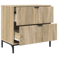 Produktbild för Sängbord med låda Sonoma ek 63.5 x 36 x 61 cm Konstruerat trä
