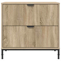 Produktbild för Sängbord med låda Sonoma ek 63.5 x 36 x 61 cm Konstruerat trä