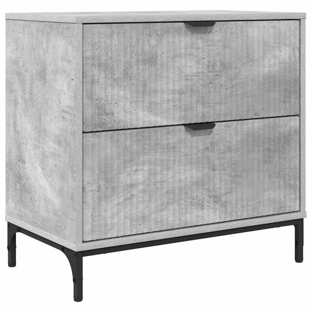 Produktbild för Sängbord med låda Betonggrå 63.5 x 36 x 61 cm Konstruerat trä
