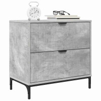Produktbild för Sängbord med låda Betonggrå 63.5 x 36 x 61 cm Konstruerat trä
