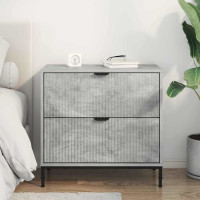Produktbild för Sängbord med låda Betonggrå 63.5 x 36 x 61 cm Konstruerat trä