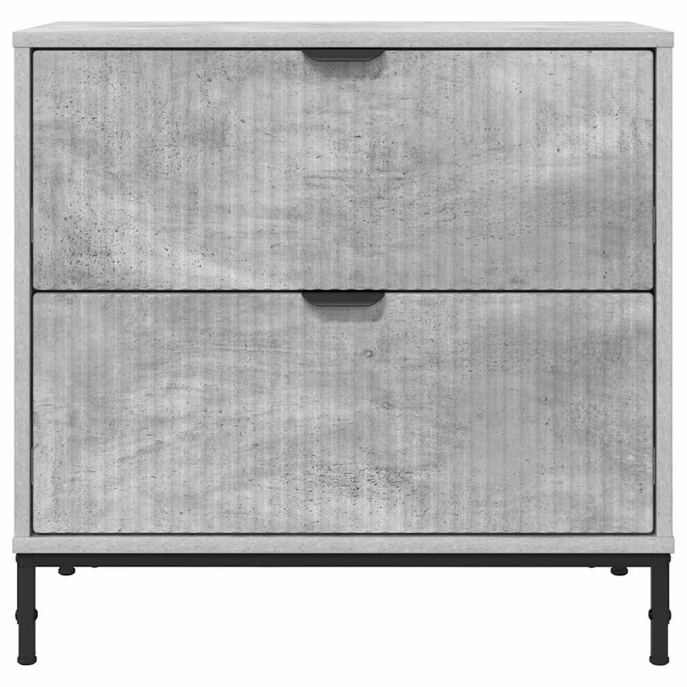 Produktbild för Sängbord med låda Betonggrå 63.5 x 36 x 61 cm Konstruerat trä
