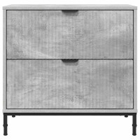 Produktbild för Sängbord med låda Betonggrå 63.5 x 36 x 61 cm Konstruerat trä