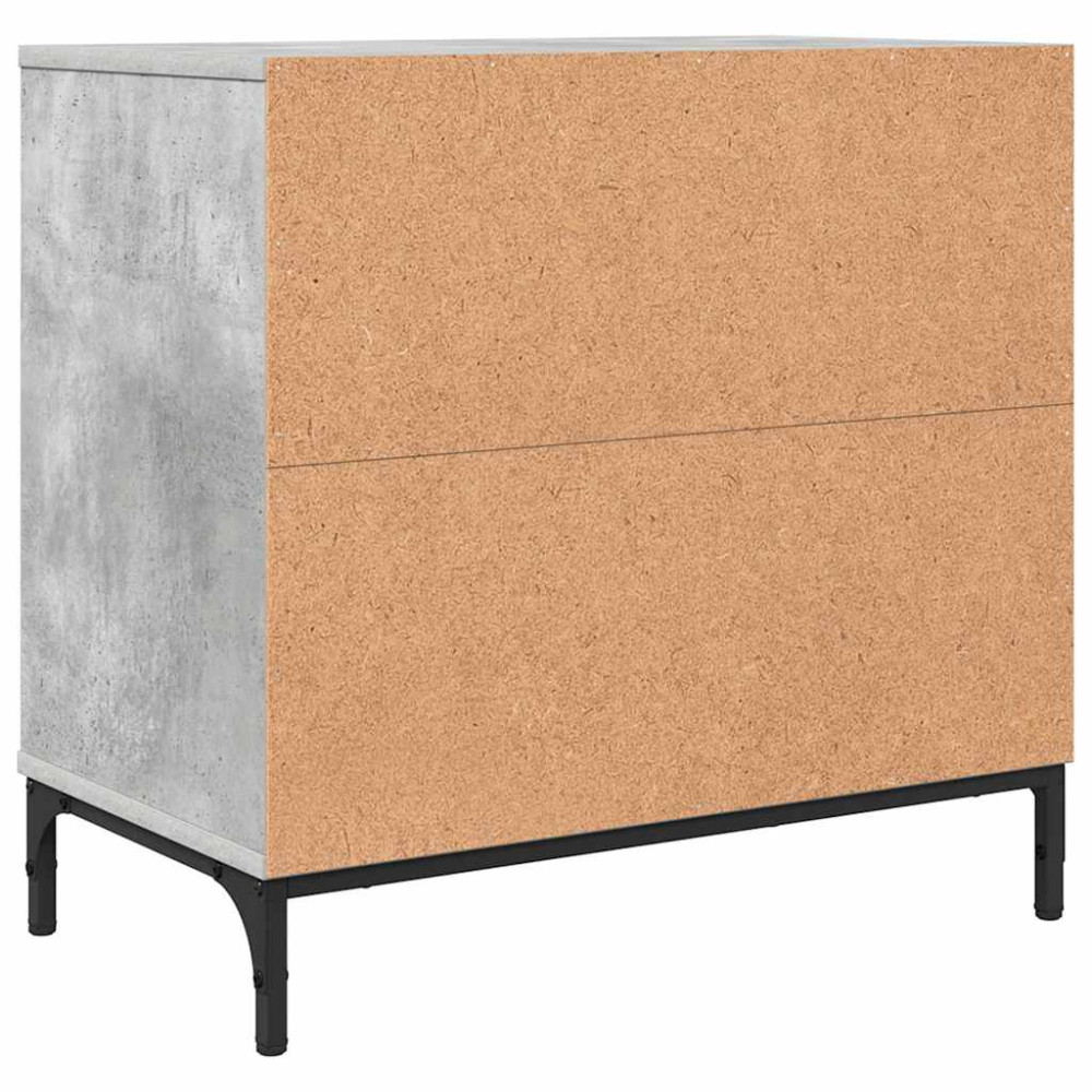 Produktbild för Sängbord med låda Betonggrå 63.5 x 36 x 61 cm Konstruerat trä