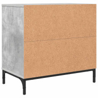 Produktbild för Sängbord med låda Betonggrå 63.5 x 36 x 61 cm Konstruerat trä