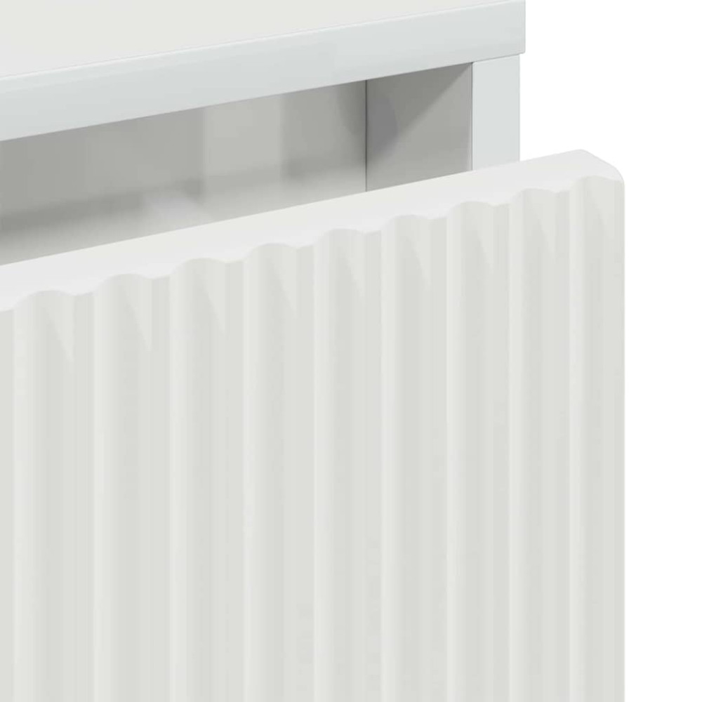Produktbild för Sängbord Vit högglans 63.5 x 36 x 61 cm Konstruerat trä