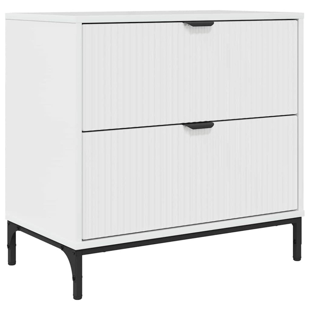 Produktbild för Sängbord Vit högglans 63.5 x 36 x 61 cm Konstruerat trä