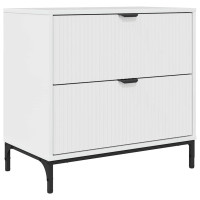 Produktbild för Sängbord Vit högglans 63.5 x 36 x 61 cm Konstruerat trä