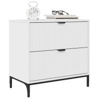 Produktbild för Sängbord Vit högglans 63.5 x 36 x 61 cm Konstruerat trä