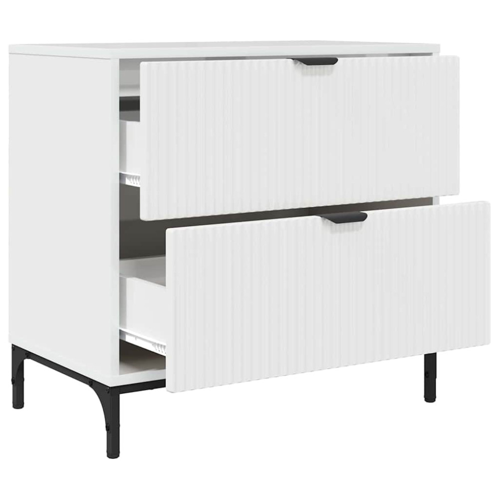 Produktbild för Sängbord Vit högglans 63.5 x 36 x 61 cm Konstruerat trä
