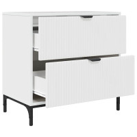 Produktbild för Sängbord Vit högglans 63.5 x 36 x 61 cm Konstruerat trä