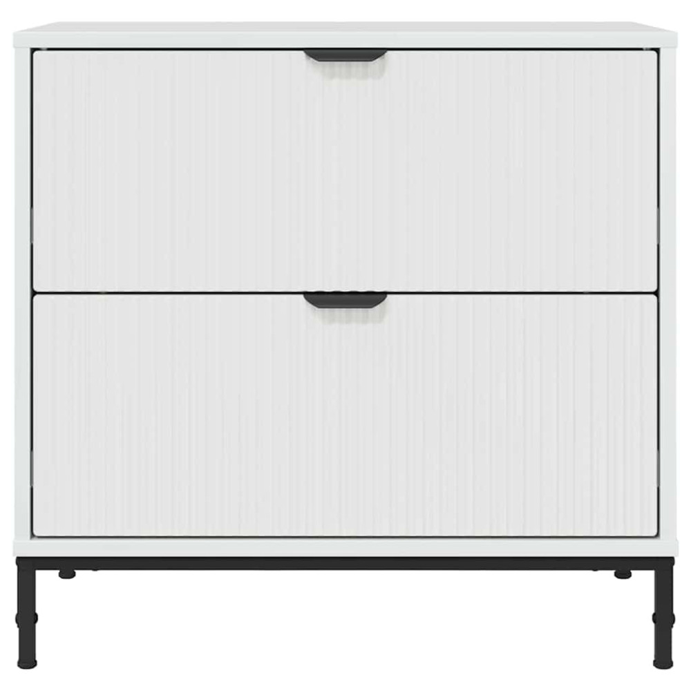 Produktbild för Sängbord Vit högglans 63.5 x 36 x 61 cm Konstruerat trä