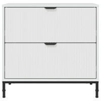 Produktbild för Sängbord Vit högglans 63.5 x 36 x 61 cm Konstruerat trä