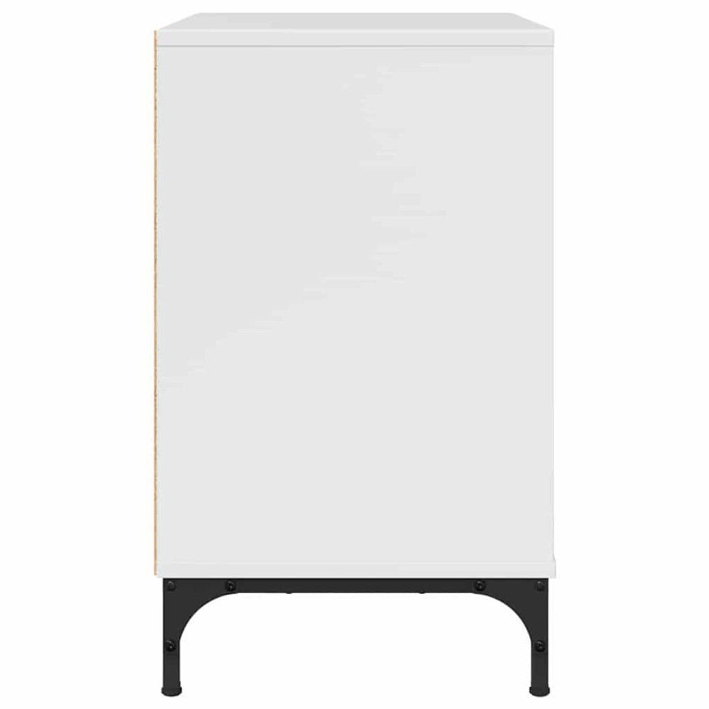 Produktbild för Sängbord Vit högglans 63.5 x 36 x 61 cm Konstruerat trä