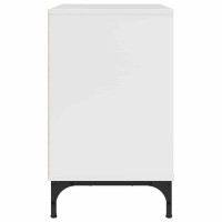 Produktbild för Sängbord Vit högglans 63.5 x 36 x 61 cm Konstruerat trä