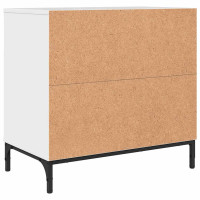 Produktbild för Sängbord Vit högglans 63.5 x 36 x 61 cm Konstruerat trä