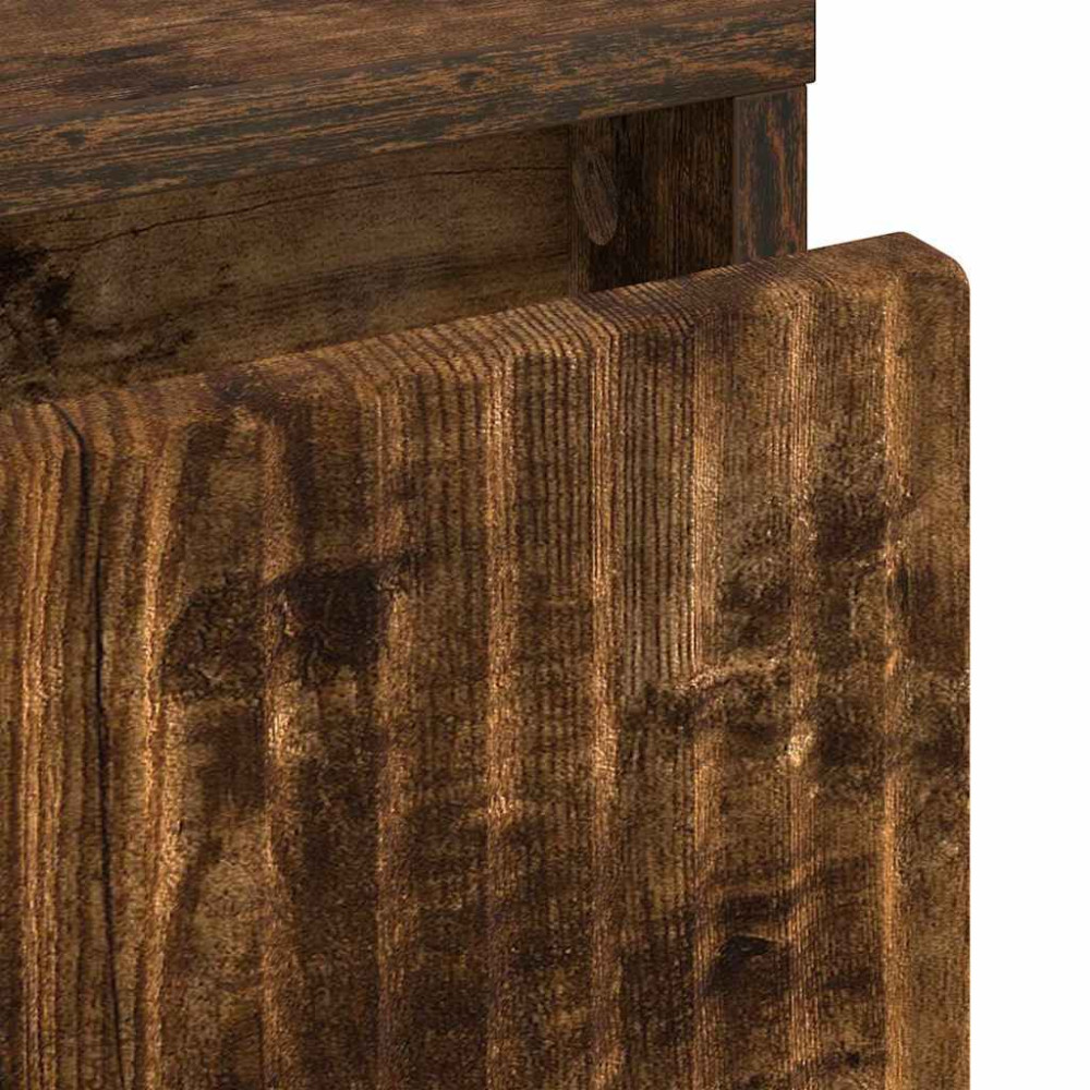 Produktbild för Sängbord Rökfärgad ek 63.5 x 36 x 61 cm Konstruerat trä