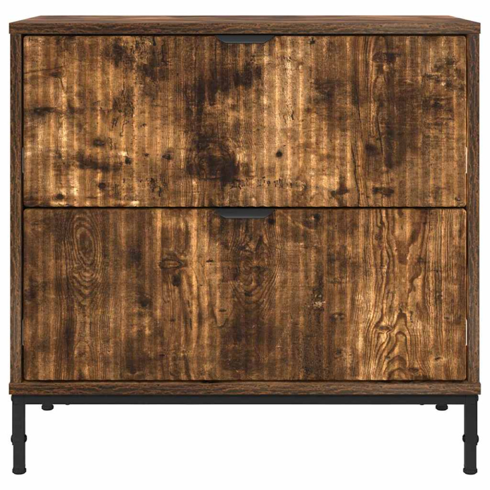 Produktbild för Sängbord Rökfärgad ek 63.5 x 36 x 61 cm Konstruerat trä