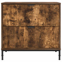 Produktbild för Sängbord Rökfärgad ek 63.5 x 36 x 61 cm Konstruerat trä