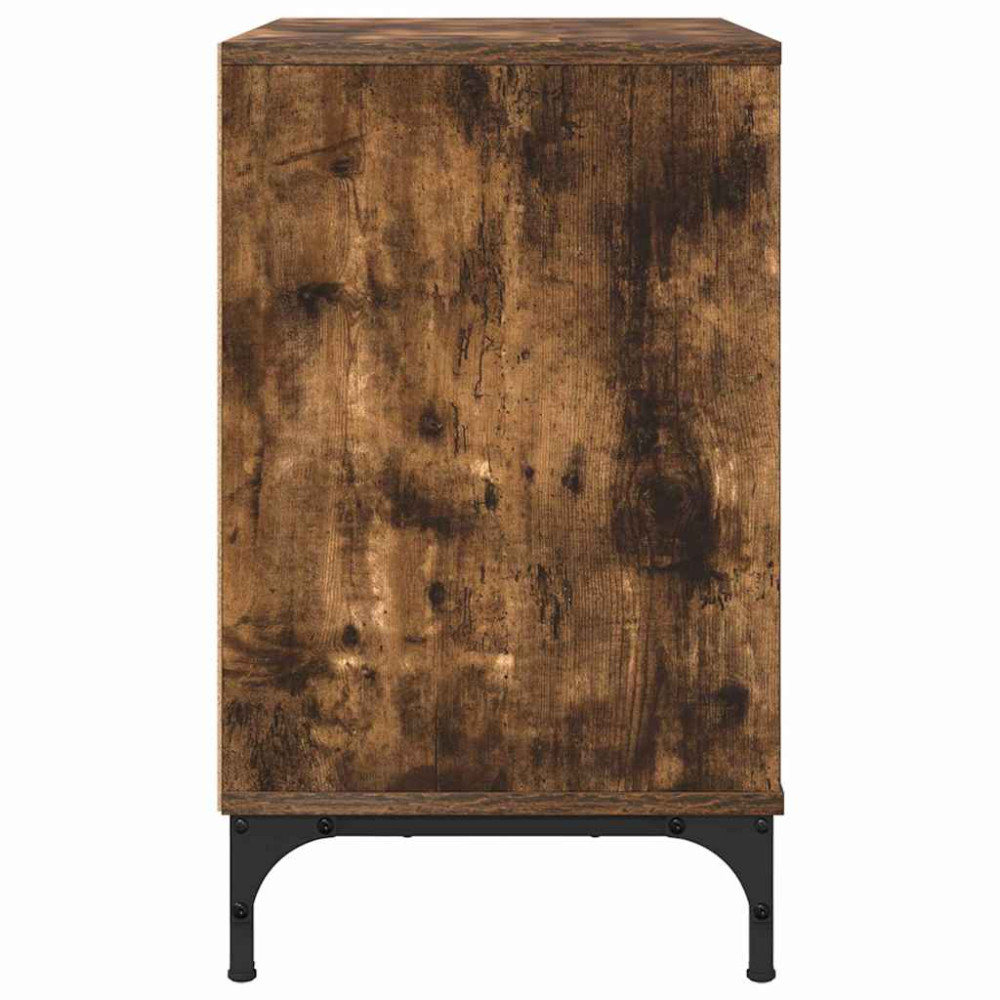 Produktbild för Sängbord Rökfärgad ek 63.5 x 36 x 61 cm Konstruerat trä