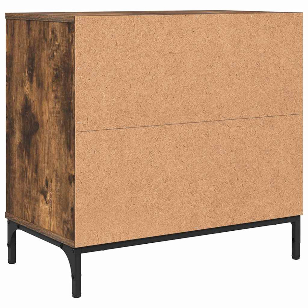 Produktbild för Sängbord Rökfärgad ek 63.5 x 36 x 61 cm Konstruerat trä