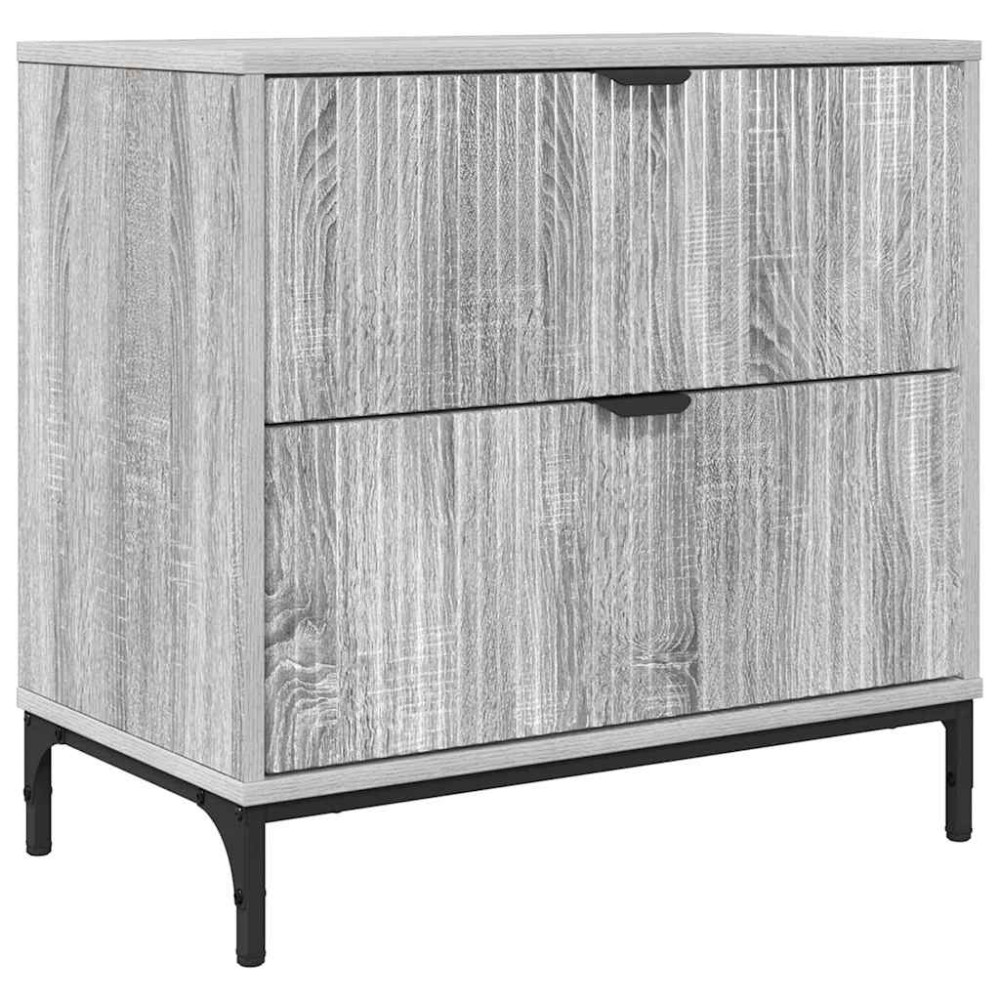 Produktbild för Sängbord med låda Grå sonoma 63.5 x 36 x 61 cm Konstruerat trä