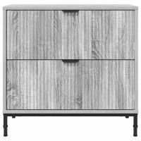 Produktbild för Sängbord med låda Grå sonoma 63.5 x 36 x 61 cm Konstruerat trä