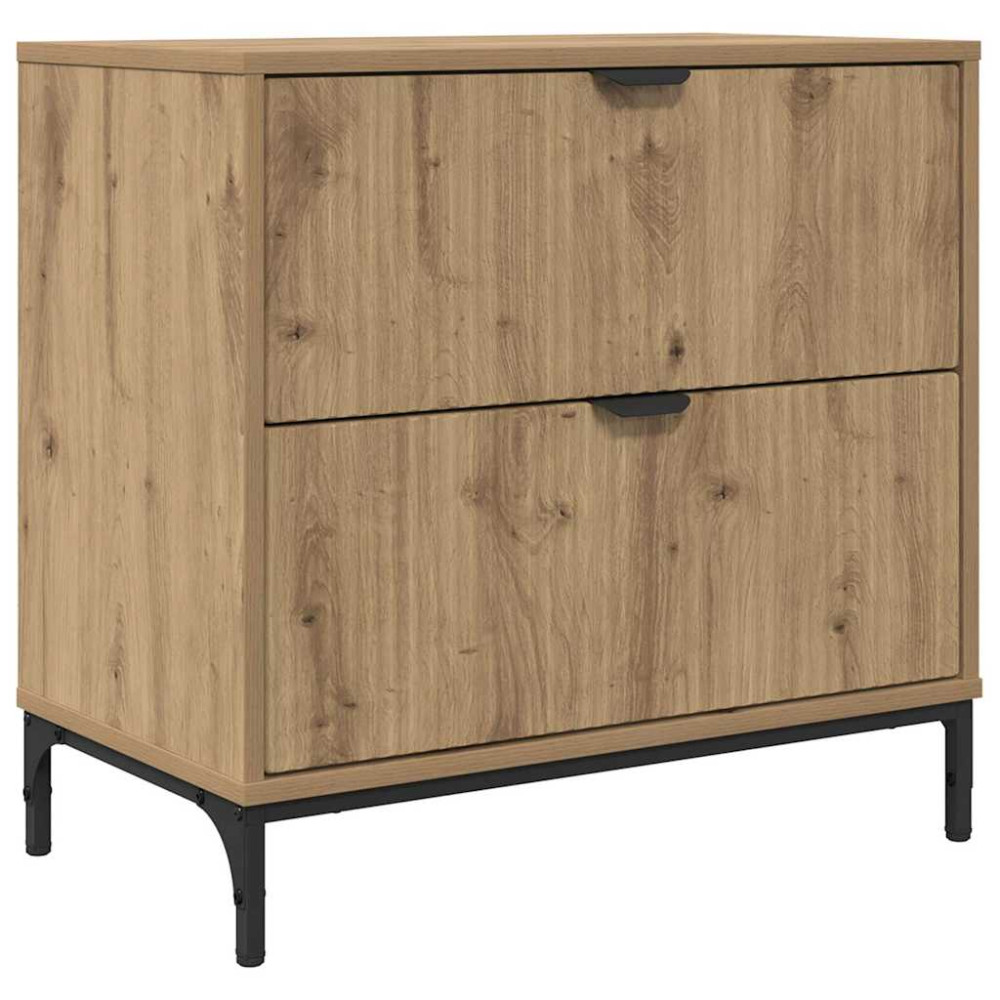 Produktbild för Sängbord med låda artisan ek 63.5 x 36 x 61 cm Konstruerat trä