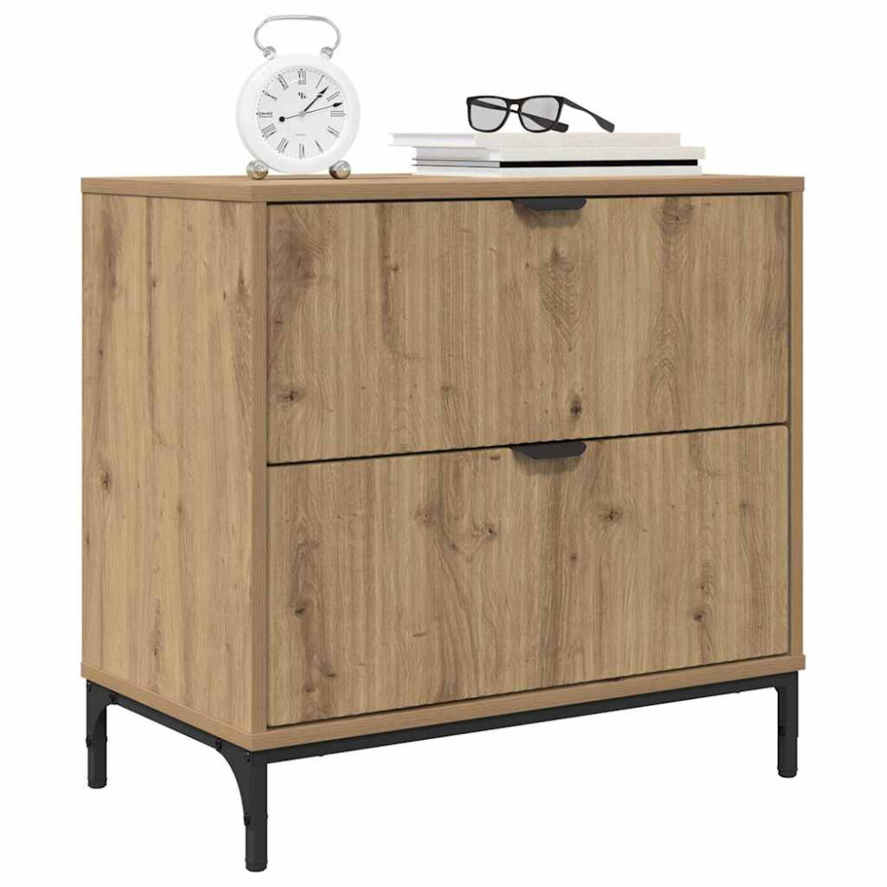 Produktbild för Sängbord med låda artisan ek 63.5 x 36 x 61 cm Konstruerat trä