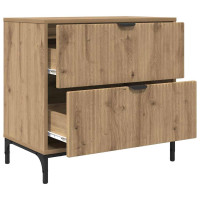 Produktbild för Sängbord med låda artisan ek 63.5 x 36 x 61 cm Konstruerat trä