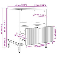 Produktbild för Nattduksbord 2 pcs Vit högglans 49 x 36 x 61 cm Konstruerat trä