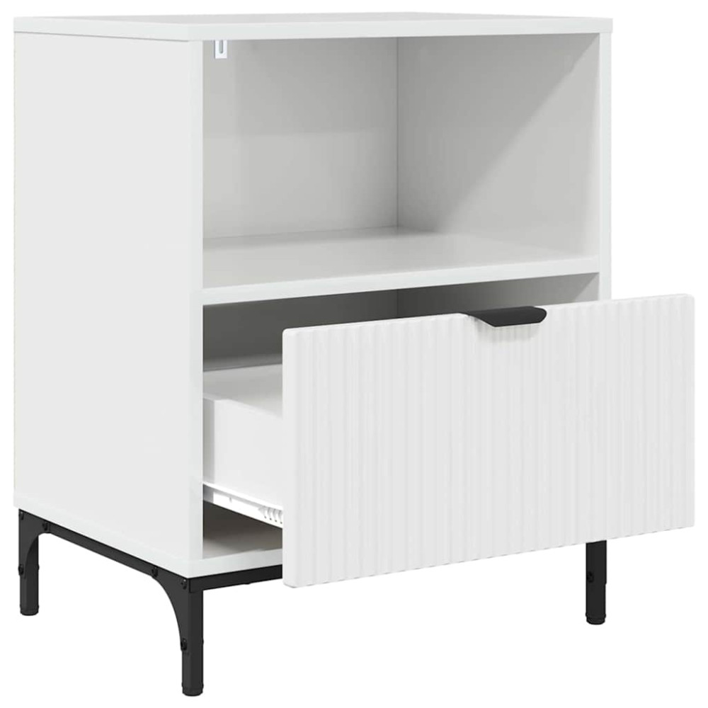 Produktbild för Nattduksbord 2 pcs Vit högglans 49 x 36 x 61 cm Konstruerat trä
