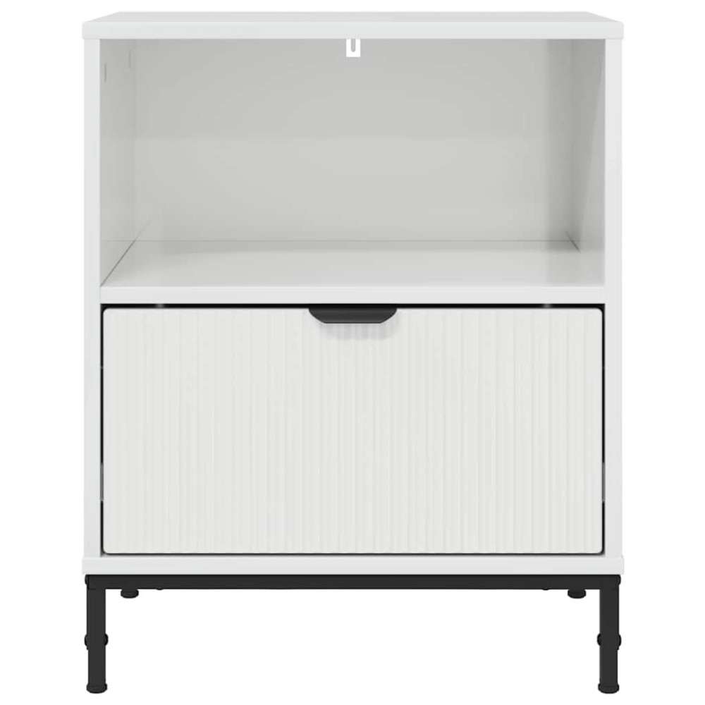 Produktbild för Nattduksbord 2 pcs Vit högglans 49 x 36 x 61 cm Konstruerat trä