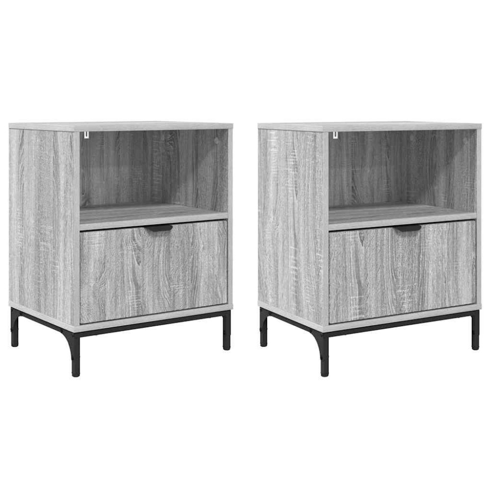 Produktbild för Nattduksbord 2 pcs Grå sonoma 49 x 36 x 61 cm Konstruerat trä