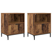 Produktbild för Nattduksbord 2 pcs Gammalt trä 49 x 36 x 61 cm Konstruerat trä