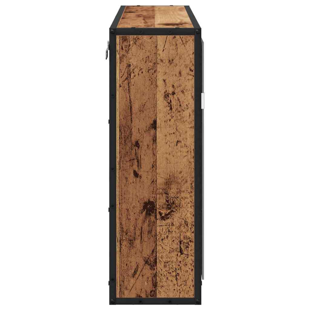 Produktbild för Vägg hylla med hylla Väggmonterad Gammalt trä 65 x 20 x 60 cm