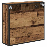 Produktbild för Vägg hylla med hylla Väggmonterad Gammalt trä 65 x 20 x 60 cm