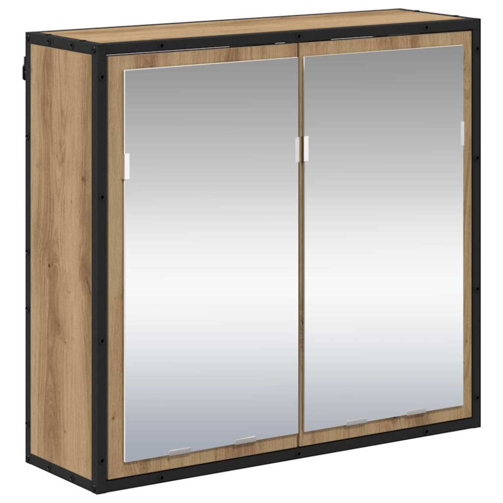 Produktbild för Vägg hylla med hylla Väggmonterad Artisan Ek 65 x 20 x 60 cm