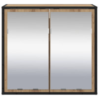 Produktbild för Vägg hylla med hylla Väggmonterad Artisan Ek 65 x 20 x 60 cm
