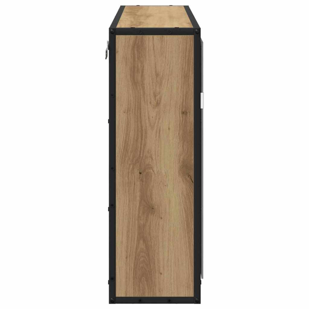 Produktbild för Vägg hylla med hylla Väggmonterad Artisan Ek 65 x 20 x 60 cm