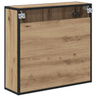 Produktbild för Vägg hylla med hylla Väggmonterad Artisan Ek 65 x 20 x 60 cm