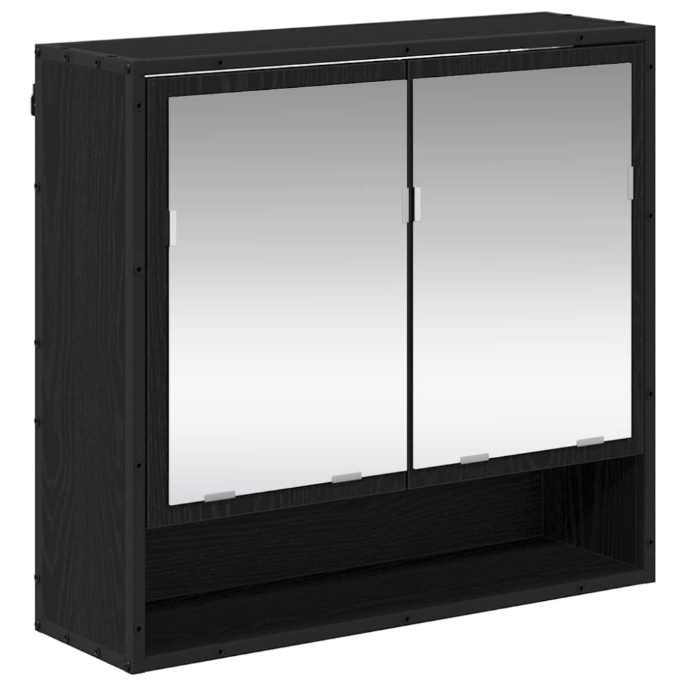 Produktbild för Vägg hylla med hylla Väggmonterad Svart Ek 65 x 20 x 60 cm