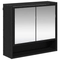 Produktbild för Vägg hylla med hylla Väggmonterad Svart Ek 65 x 20 x 60 cm